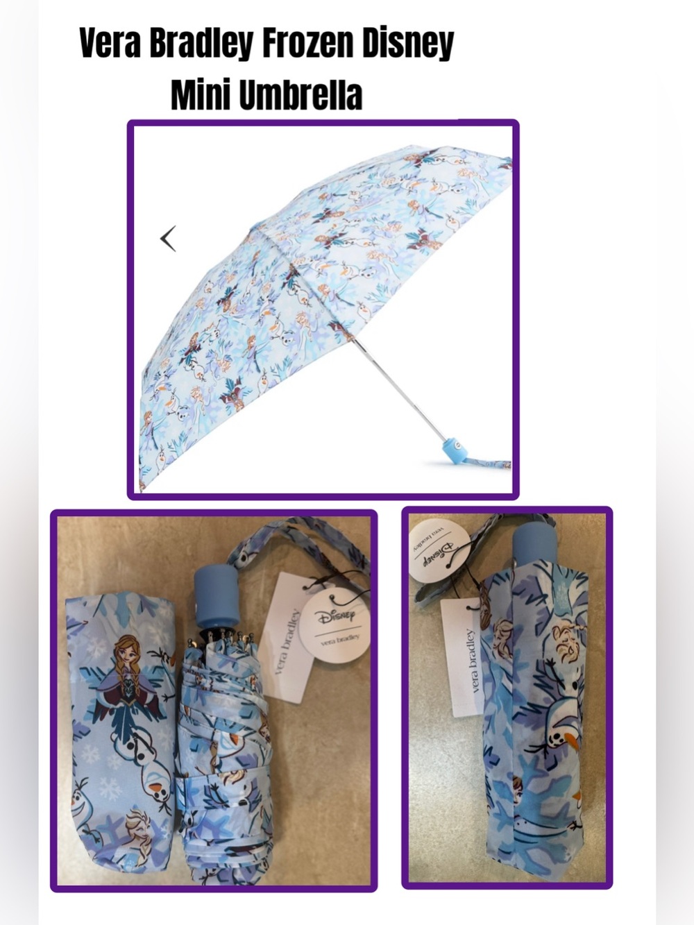 Vera Bradley Frozen Disney Mini Umbrella
